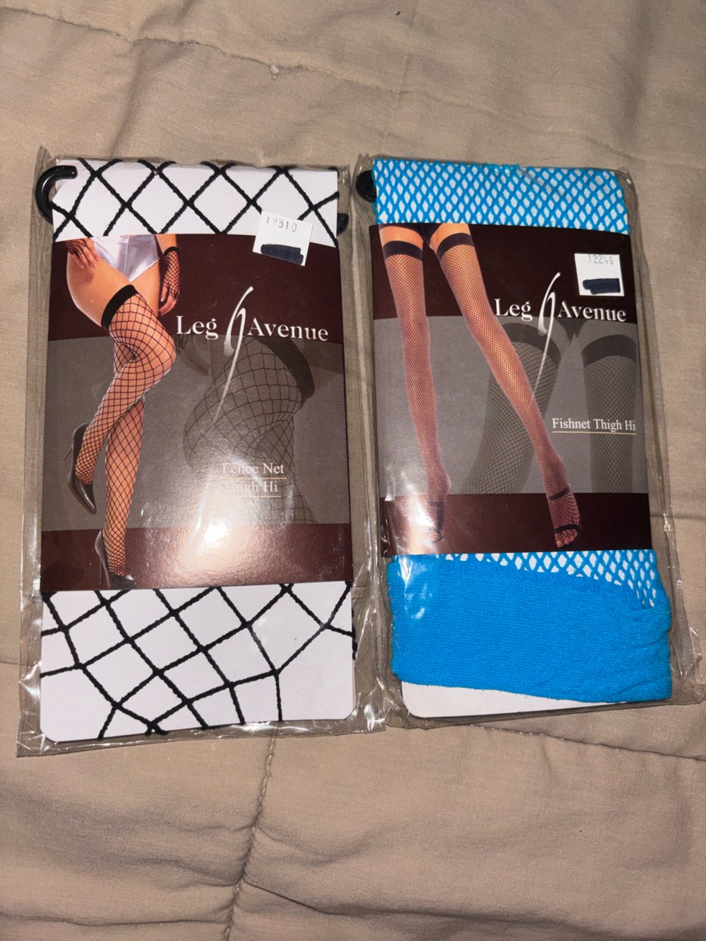 Leg Avenue Fishnet Thigh-Highs - Blue & Black